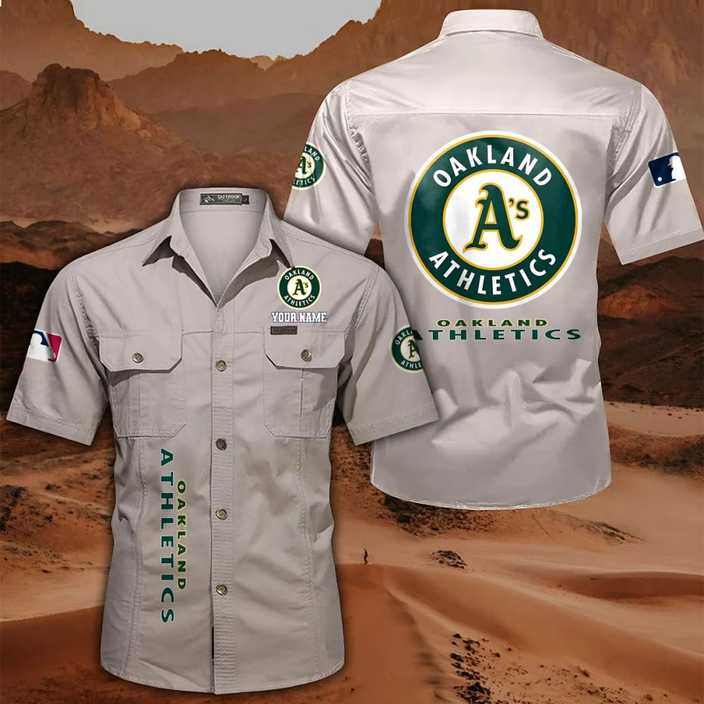 LIMITED EDITION - NEW CUSTOMIZED MLB23 OAS OAKLAND ATHLETICS MEN'S CARGO SHIRT
