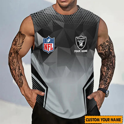 LIMITED EDITION - NEW CUSTOMIZED NFL07 LVR LAS VEGAS RAIDERS MEN'S GYM SHIRT