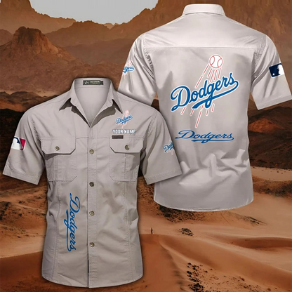 LIMITED EDITION - NEW CUSTOMIZED MLB02 LAD LOS ANGELES DODGERS MEN'S CARGO SHIRT
