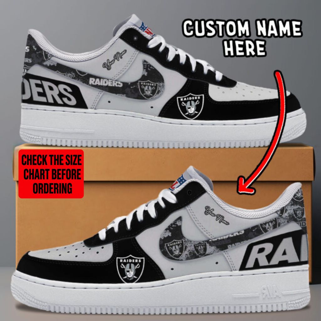 LIMITED EDITION - NEW CUSTOMIZED NFL07 LVR LAS VEGAS RAIDERS AF1 SNEAKERS
