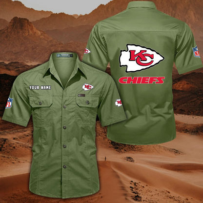 SPECIAL EDITION - NEW CUSTOMIZED NFL01 KCC KANSAS CITY CHIEFS MUTICOLOR MEN'S CARGO SHIRT