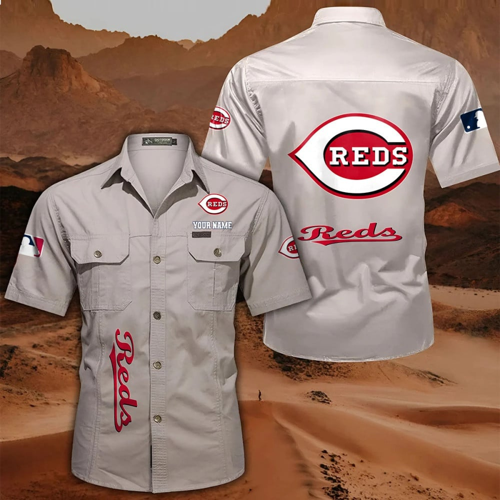 LIMITED EDITION - NEW CUSTOMIZED MLB05 CRS CINCINNATI REDS MEN'S CARGO SHIRT