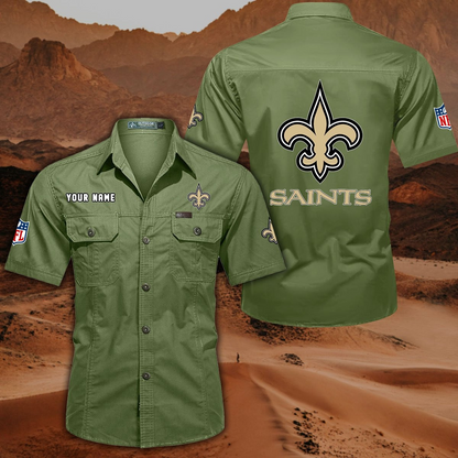 SPECIAL EDITION - NEW CUSTOMIZED NFL24 NOS NEW ORLEANS SAINTS MUTICOLOR MEN'S CARGO SHIRT