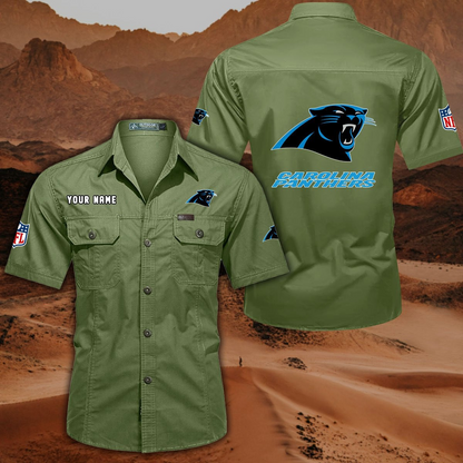 SPECIAL EDITION - NEW CUSTOMIZED NFL23 CLP CAROLINA PANTHERS MUTICOLOR MEN'S CARGO SHIRT