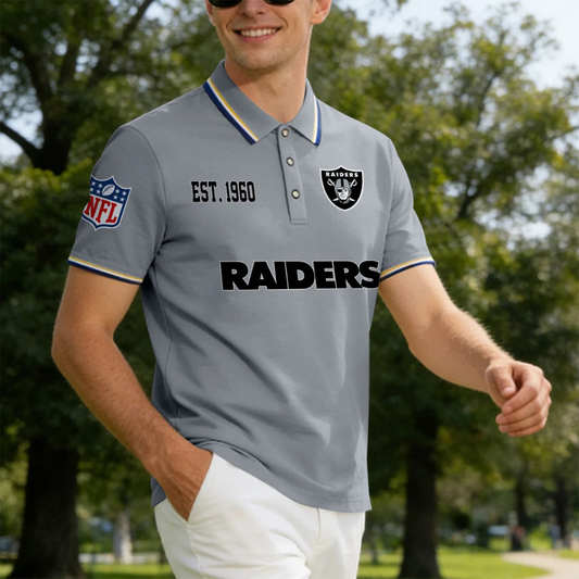 [SPECIAL OFFER] NEW CUSTOMIZED NFL07 LVR LAS VEGAS RAIDERS POLO SHIRT
