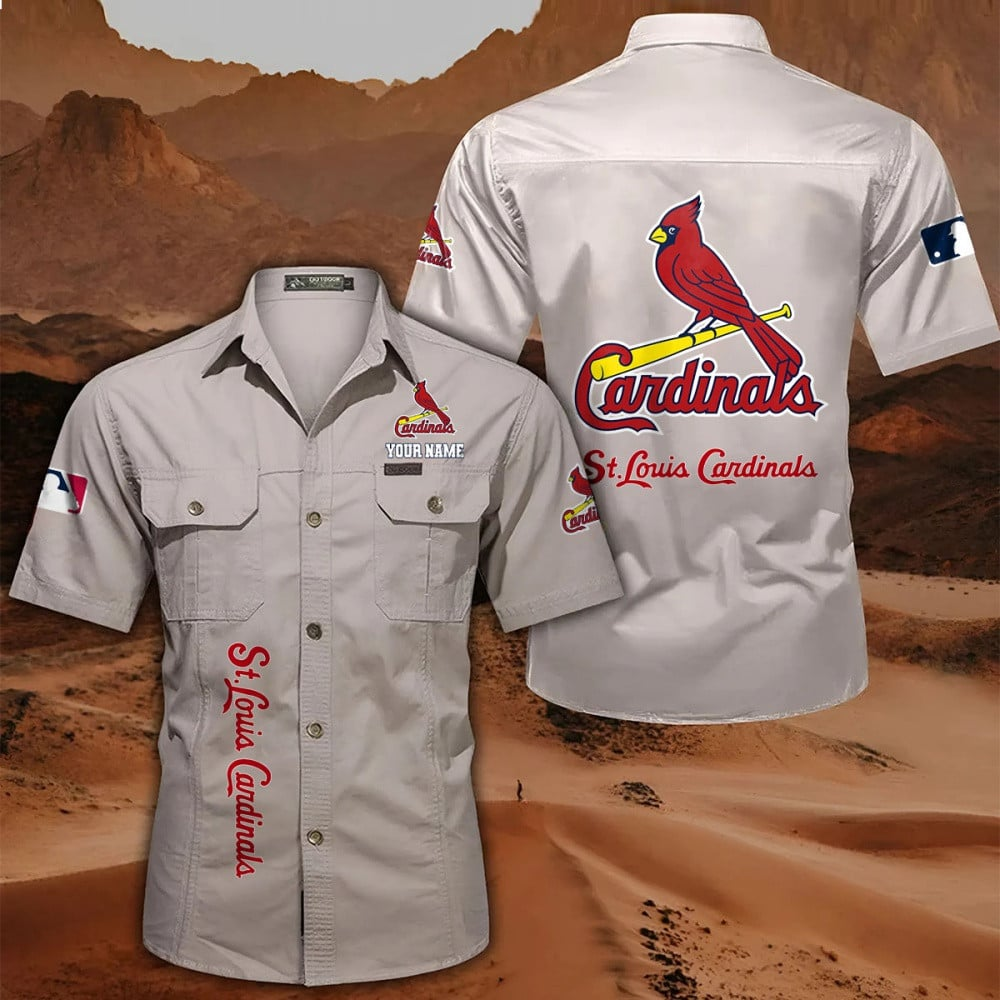 LIMITED EDITION - NEW CUSTOMIZED MLB24 SLC ST. LOUIS CARDINALS MEN'S CARGO SHIRT