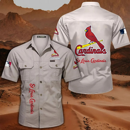 LIMITED EDITION - NEW CUSTOMIZED MLB24 SLC ST. LOUIS CARDINALS MEN'S CARGO SHIRT