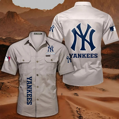 LIMITED EDITION - NEW CUSTOMIZED MLB01 NYY NEW YORK YANKEES MEN'S CARGO SHIRT