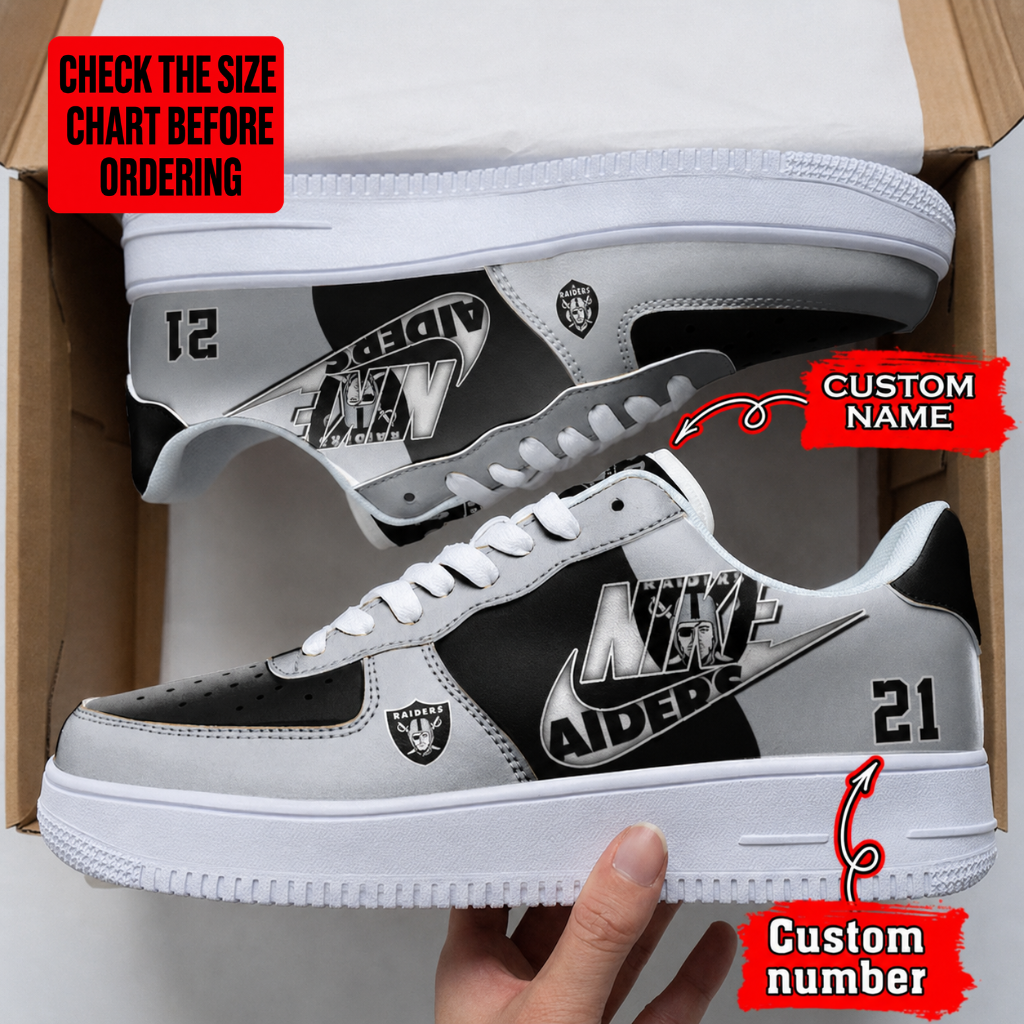 [SPECIAL OFFER] NEW CUSTOMIZED NFL07 LVR LAS VEGAS RAIDERS AF1 SHOES