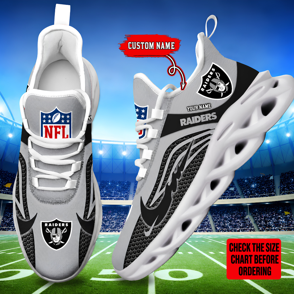 [SPECIAL OFFER] NEW CUSTOMIZED NFL07 LVR LAS VEGAS RAIDERS UNISEX CLUNKY SNEAKERS