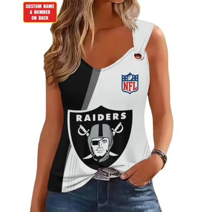 [SPECIAL OFFER] NEW CUSTOMIZED NFL07 LVR LAS VEGAS RAIDERS O-RING SHOULDER TANK TOP