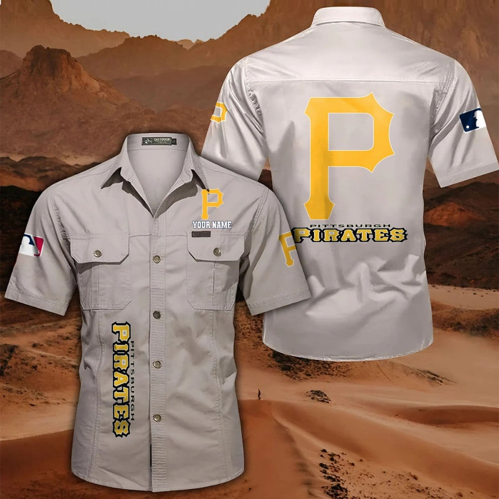 LIMITED EDITION - NEW CUSTOMIZED MLB29 PHP PITTSBURGH PIRATES MEN'S CARGO SHIRT