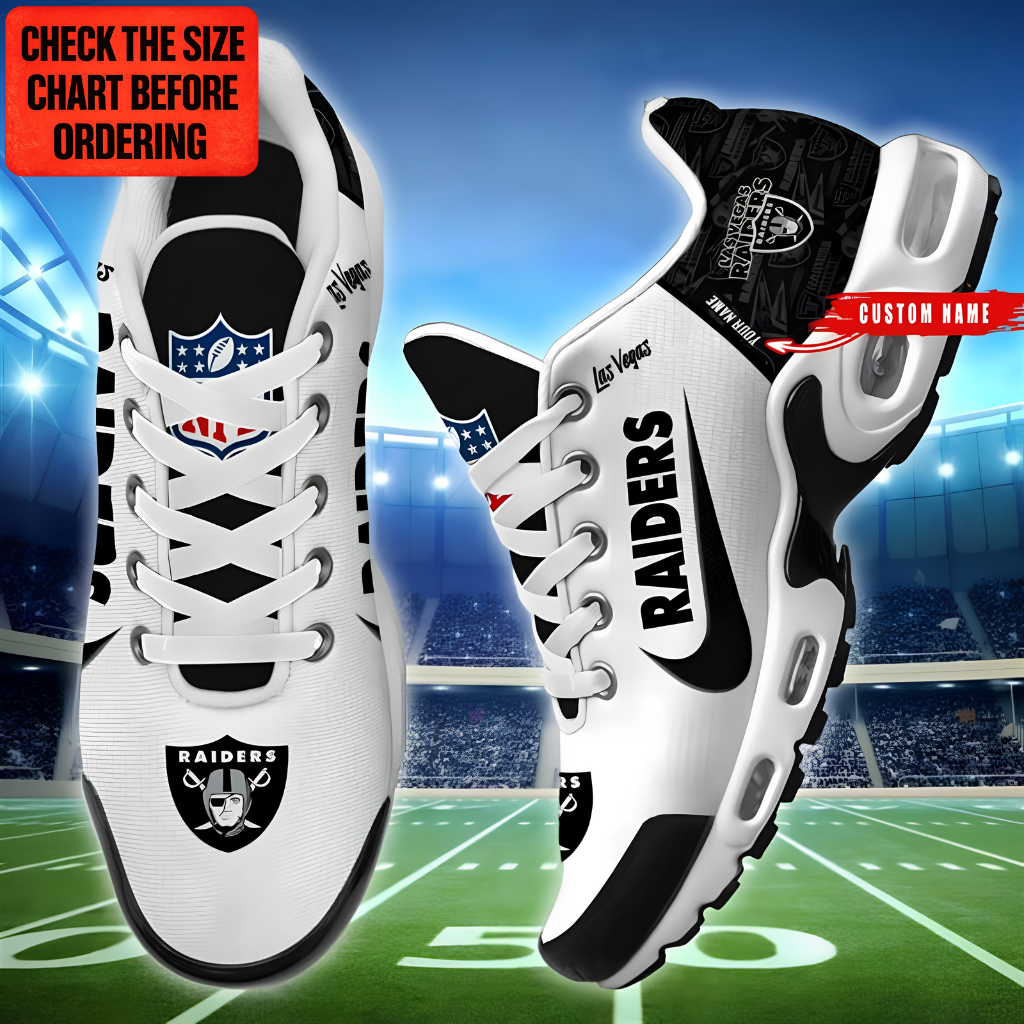 [SPECIAL OFFER] NEW CUSTOMIZED NFL07 LVR LAS VEGAS RAIDERS AIR MAX PLUS SNEAKERS