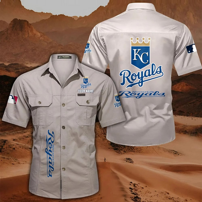 LIMITED EDITION - NEW CUSTOMIZED MLB19 KCR KANSAS CITY ROYALS MEN'S CARGO SHIRT