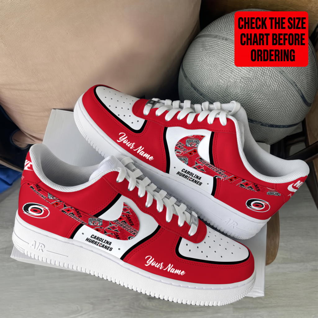 LIMITED EDITION - NEW CUSTOMIZED NHL07 CLH CAROLINA HURRICANES AF1 SHOES