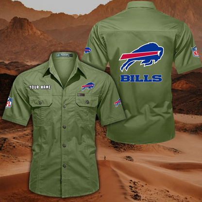 SPECIAL EDITION - NEW CUSTOMIZED NFL03 BFB BUFFALO BILLS MUTICOLOR MEN'S CARGO SHIRT