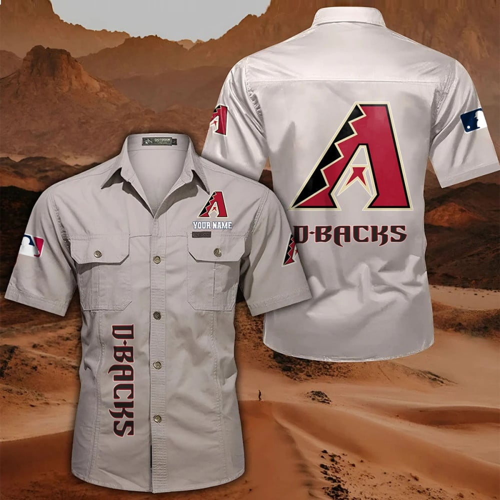 LIMITED EDITION - NEW CUSTOMIZED MLB07 ADS ARIZONA DIAMONDBACKS MEN'S CARGO SHIRT