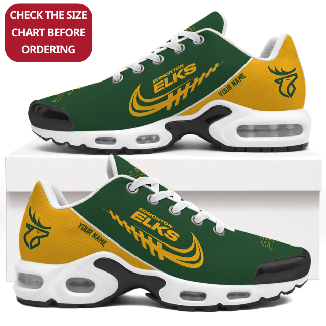[FAN EXCLUSIVE] NEW CUSTOMIZED CFL07 EDM EDMONTON ELKS AIR MAX PLUS SNEAKERS