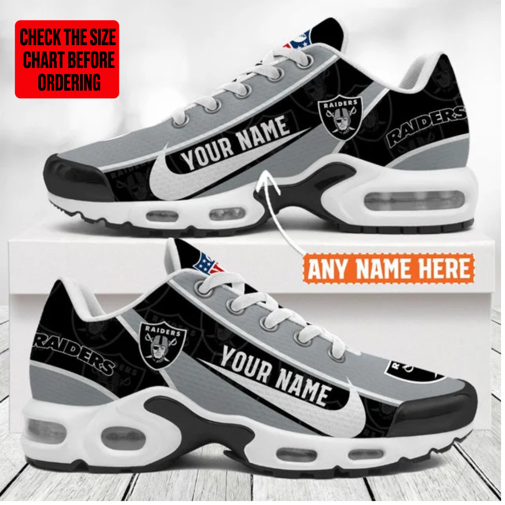 [SPECIAL OFFER] NEW CUSTOMIZED NFL07 LVR LAS VEGAS RAIDERS AIR MAX PLUS SNEAKERS