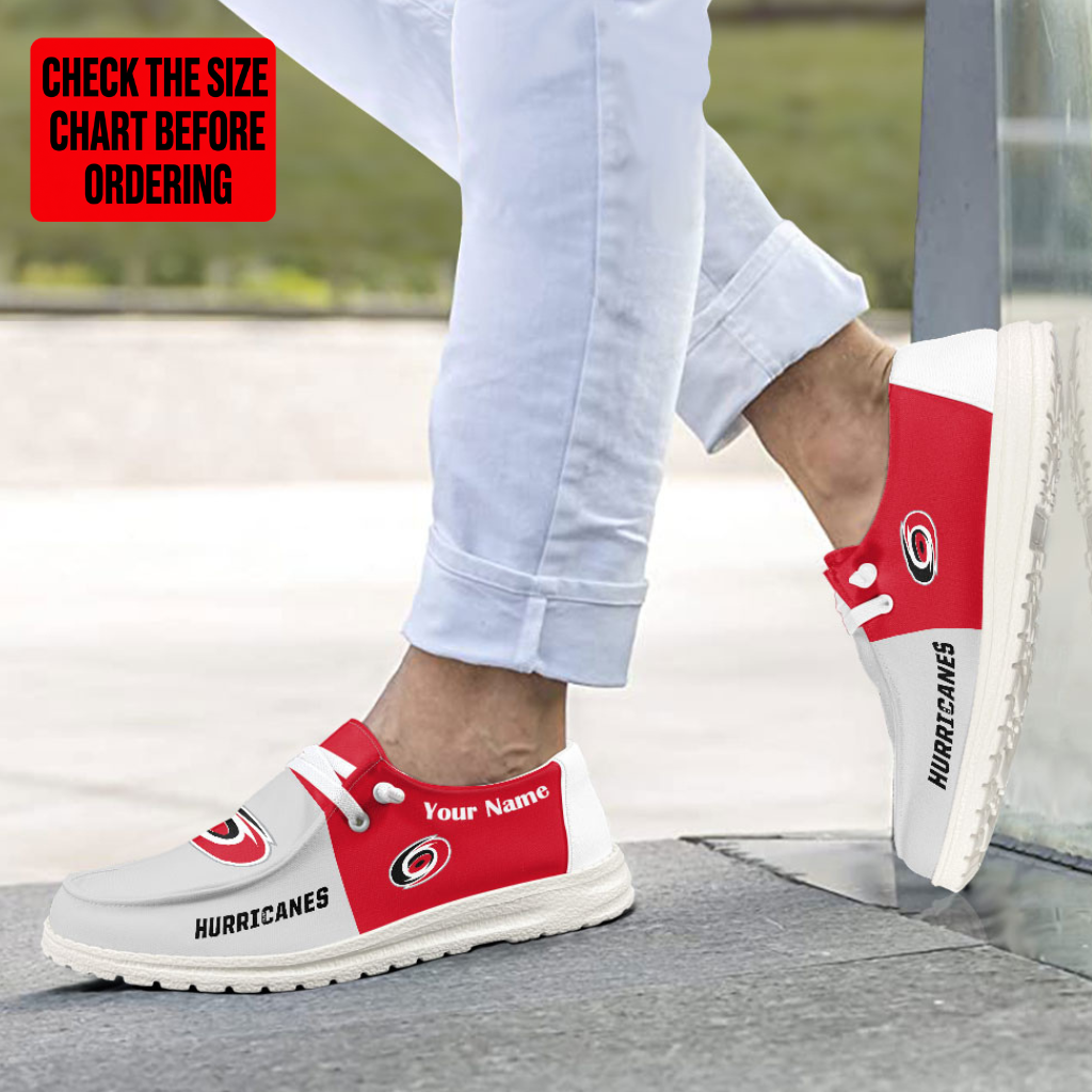 [SUPER SALE] NEW CUSTOMIZED NHL07 CLH CAROLINA HURRICANES PREMIUM LOAFER SHOES