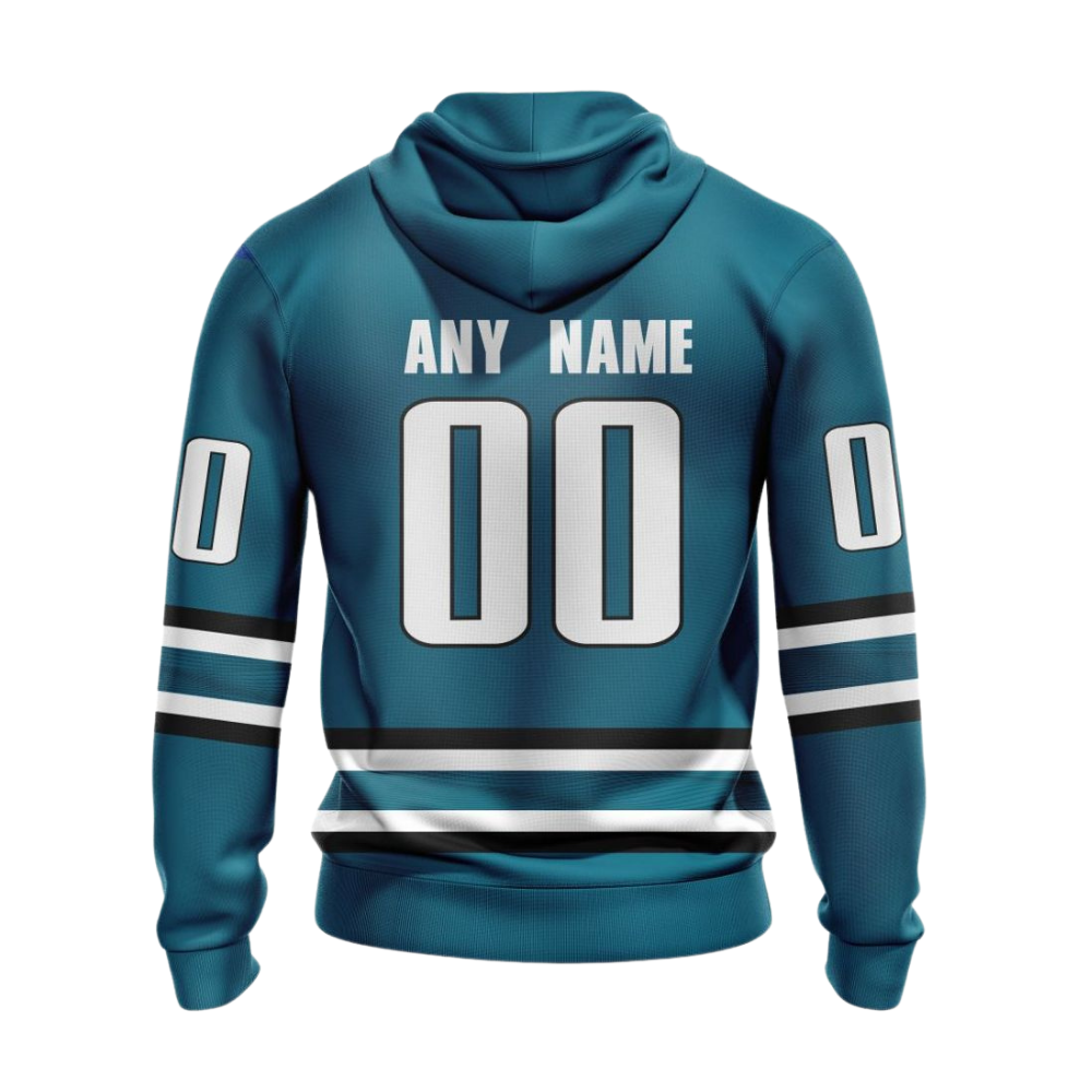LIMITED EDITION - NEW CUSTOMIZED NHL32 SJS SAN JOSE SHARKS COMBO HOODIE & LONGPANTS