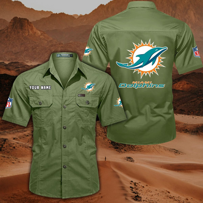 SPECIAL EDITION - NEW CUSTOMIZED NFL19 MDP MIAMI DOLPHINS MUTICOLOR MEN'S CARGO SHIRT
