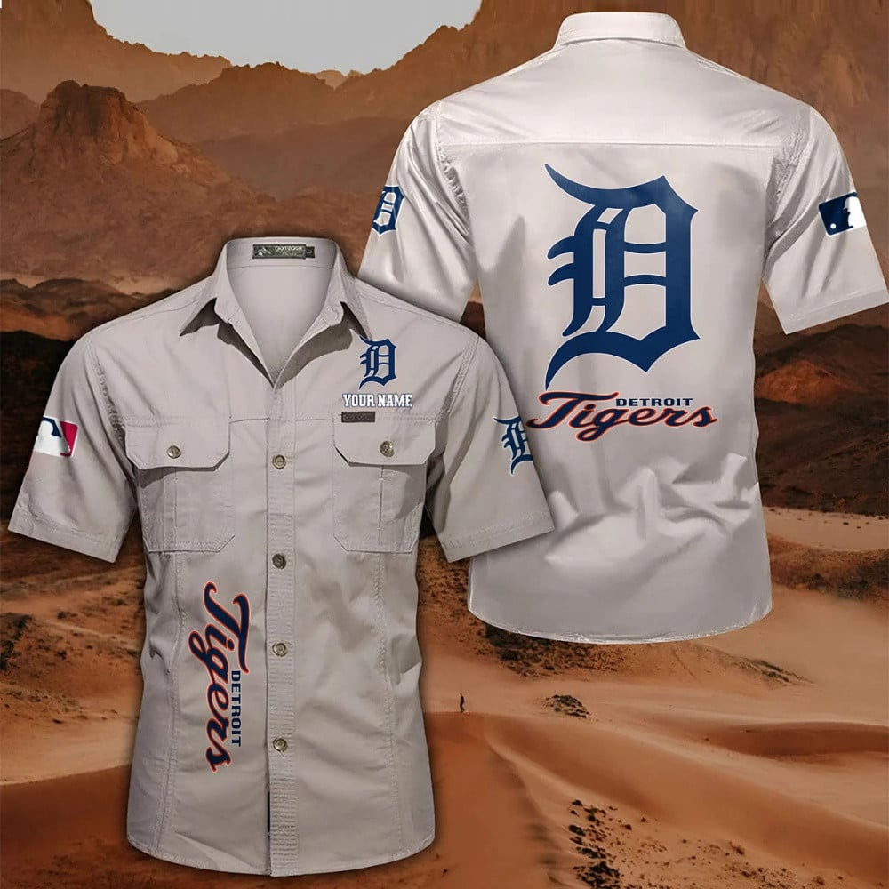 LIMITED EDITION - NEW CUSTOMIZED MLB16 DTS DETROIT TIGERS MEN'S CARGO SHIRT
