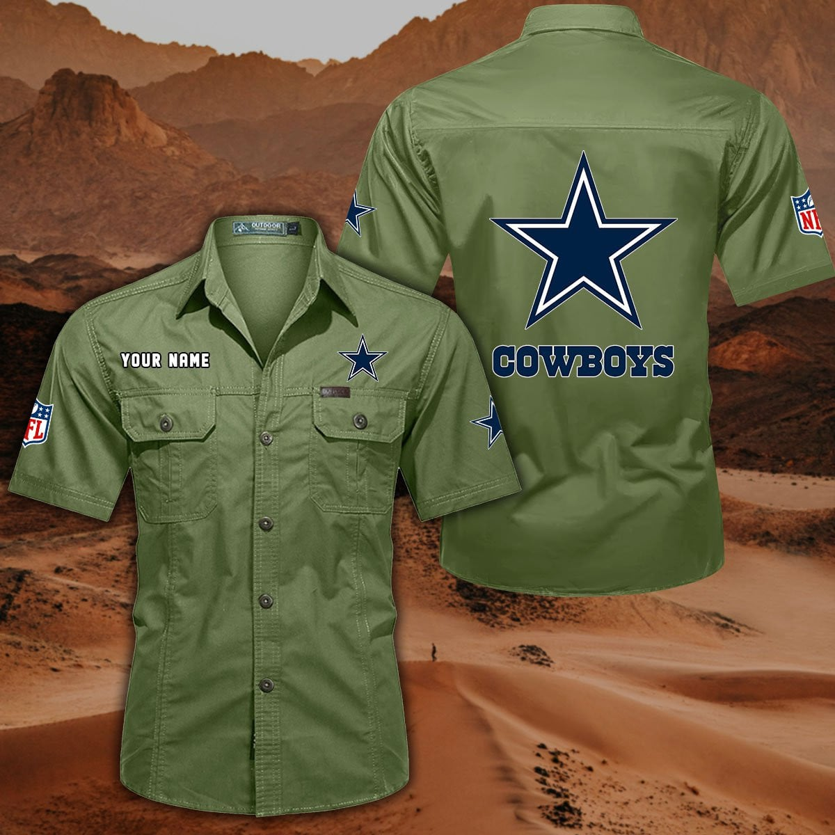 SPECIAL EDITION - NEW CUSTOMIZED NFL21 DCB DALLAS COWBOYS MUTICOLOR MEN'S CARGO SHIRT