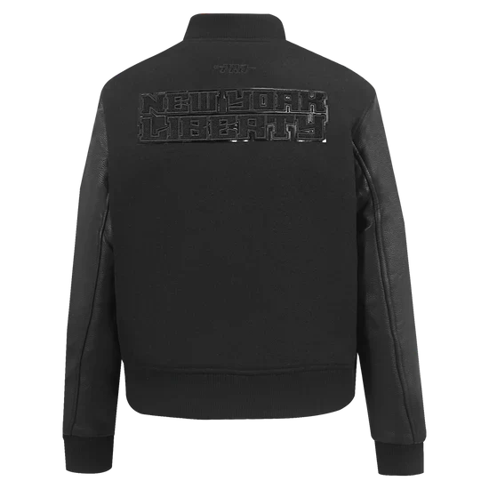 LIMITED EDITION - NEW CUSTOMIZED WNBA10 NYL NY LIBERTY BASEBALL JACKET, SATIN VARSITY JACKET 07
