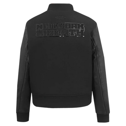LIMITED EDITION - NEW CUSTOMIZED WNBA10 NYL NY LIBERTY BASEBALL JACKET, SATIN VARSITY JACKET 07