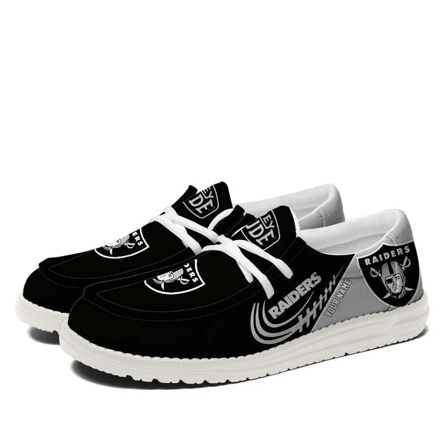 [SPECIAL OFFER] NEW CUSTOMIZED NFL07 LVR LAS VEGAS RAIDERS LOAFER SHOES