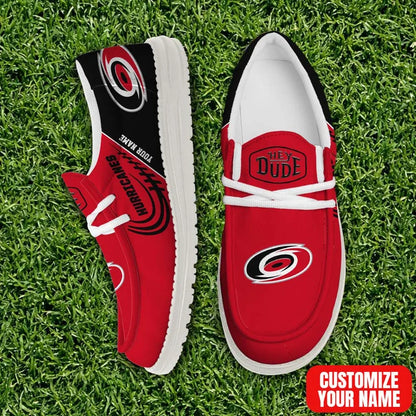 [SUPER SALE] NEW CUSTOMIZED NHL07 CLH CAROLINA HURRICANES PREMIUM LOAFER SHOES