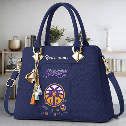 [FAN FAVORITE] NEW CUSTOMIZED WNBA08 LAS LOS ANGELES SPARKS MULTICOLOR HANDBAG