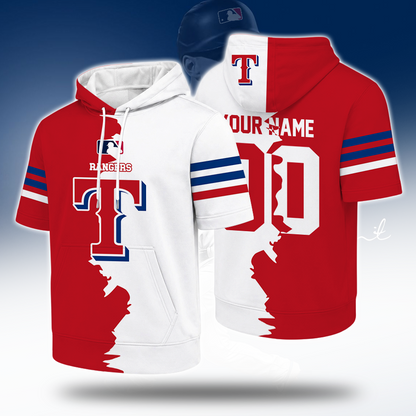 LIMITED EDITION - NEW CUSTOMIZED MLB08 TRS TEXAS RANGERS SHORT SLEEVE HOODIE