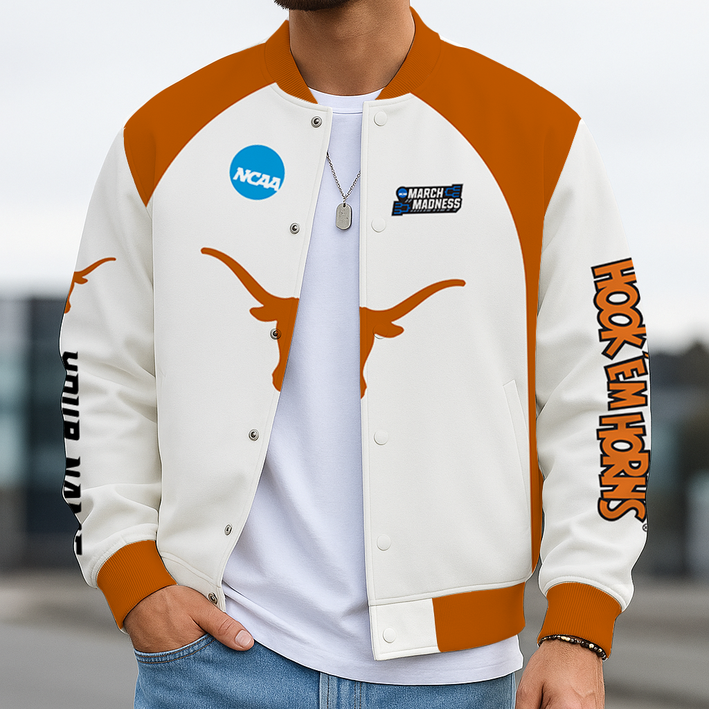 LIMITED EDITION - NEW CUSTOMIZED NCAA MAM08 TXL TEXAS LONGHORNS BASEBALL JACKET, SATIN VARSITY JACKET