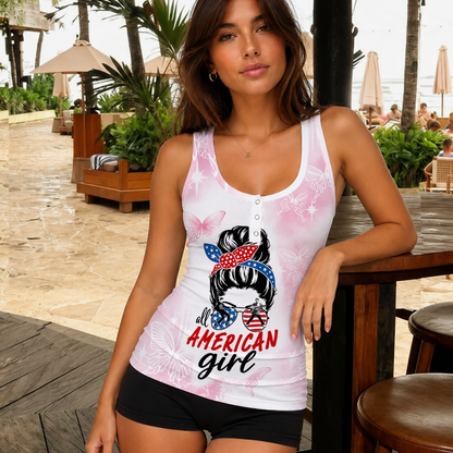 [FAN FAVORITE] NEW CUSTOMIZED ELVIS PRESLEY WOMEN'S V-NECK TANK TOP