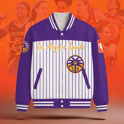 [FAN FAVORITE] NEW CUSTOMIZED WNBA08 LAS LOS ANGELES SPARKS BASEBALL JACKET