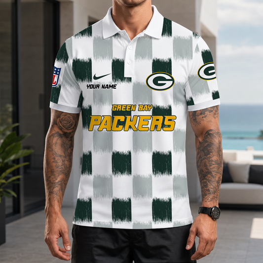 [SPECIAL OFFER] NEW CUSTOMIZED NFL08 GBP GREEN BAY PACKERS POLO SHIRT