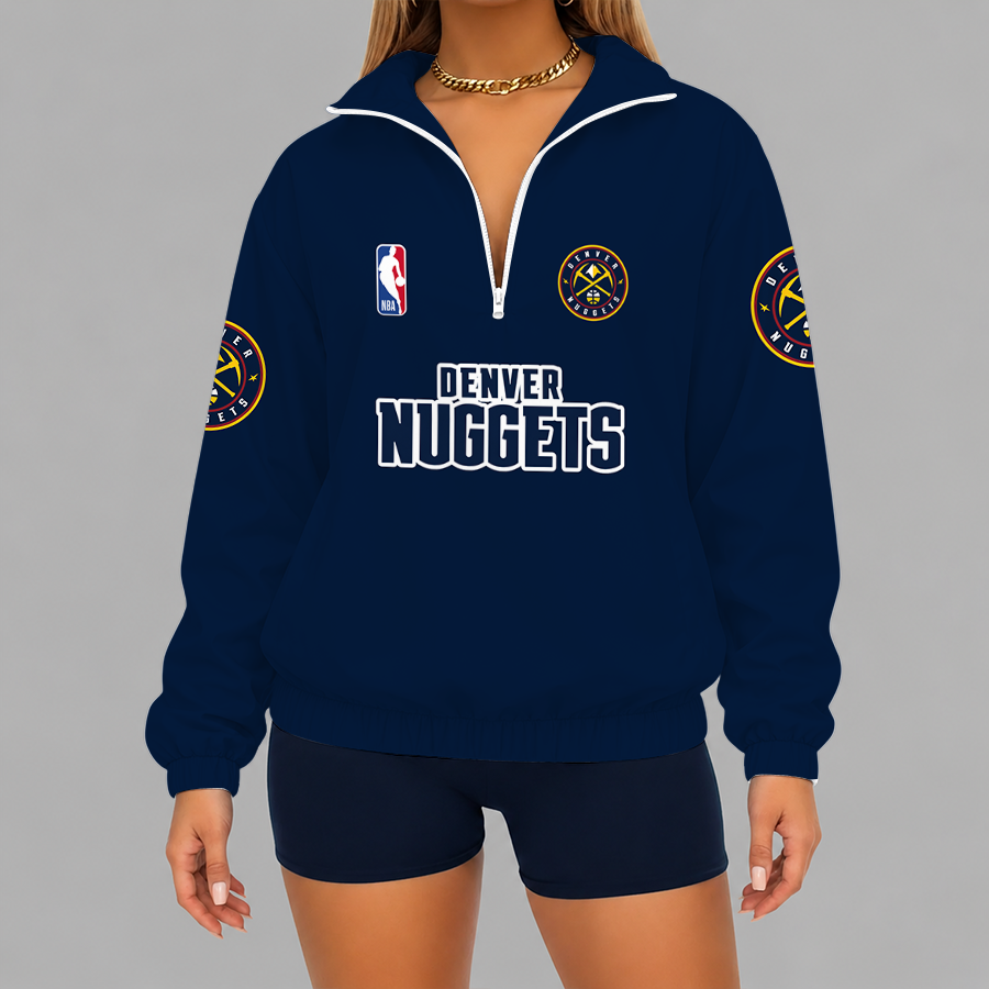 [HOT DEAL] NEW CUSTOMIZED NBA08 DNU DENVER NUGGETS V-NECK ZIPPER SWEATSHIRT JACKET