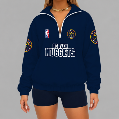 [HOT DEAL] NEW CUSTOMIZED NBA08 DNU DENVER NUGGETS V-NECK ZIPPER SWEATSHIRT JACKET