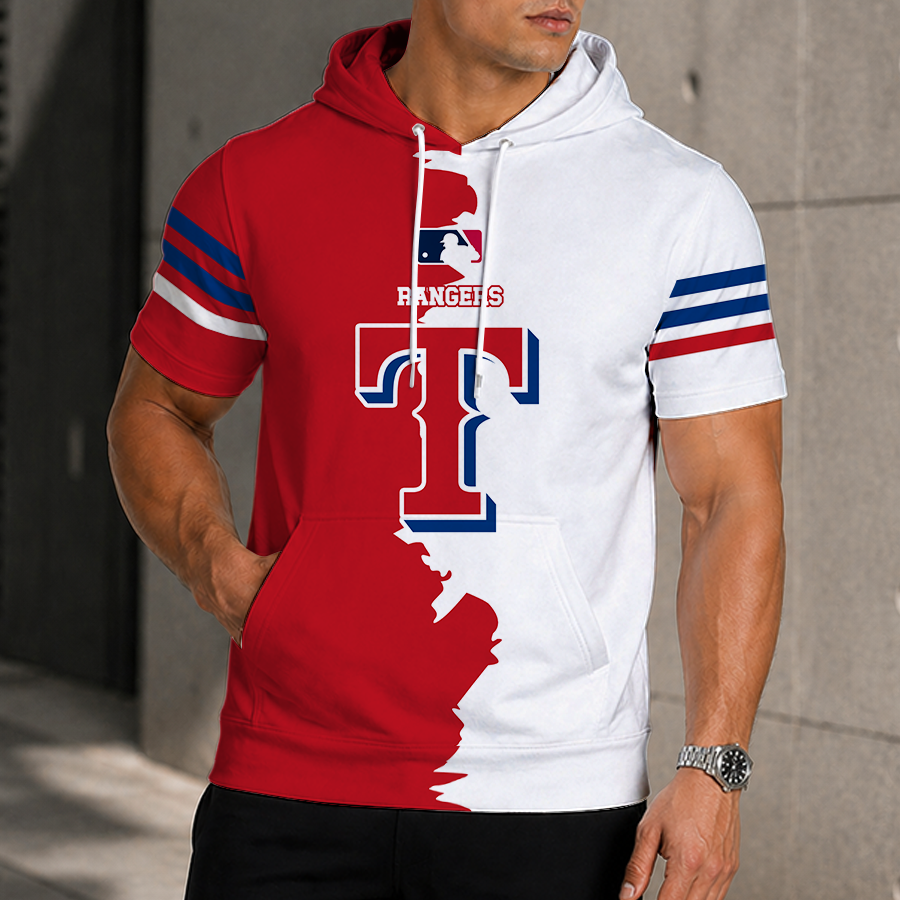 LIMITED EDITION - NEW CUSTOMIZED MLB08 TRS TEXAS RANGERS SHORT SLEEVE HOODIE