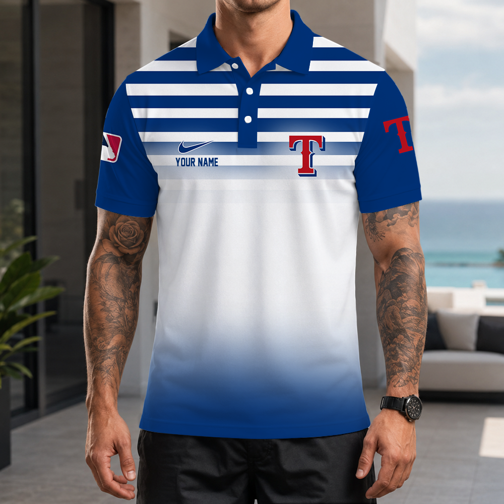 [FLASH SALE] NEW CUSTOMIZED MLB08 TRS TEXAS RANGERS POLO SHIRT