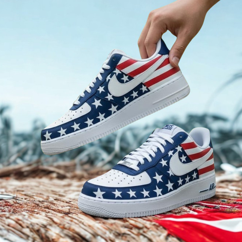 [HOT DEAL] NEW CUSTOMIZED PATRIOTIC AMERICAN FLAG AIR FORCE 1 SHOES