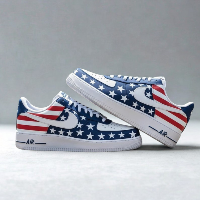 [HOT DEAL] NEW CUSTOMIZED PATRIOTIC AMERICAN FLAG AIR FORCE 1 SHOES