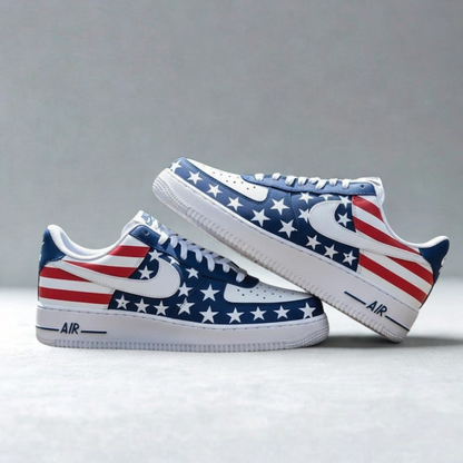 [HOT DEAL] NEW CUSTOMIZED PATRIOTIC AMERICAN FLAG AIR FORCE 1 SHOES