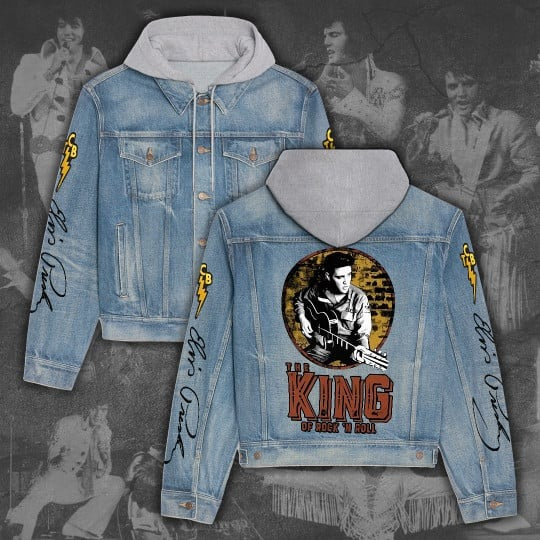 New Premium Elvis Presley Hooded Denim Jacket - EVPLCAO82
