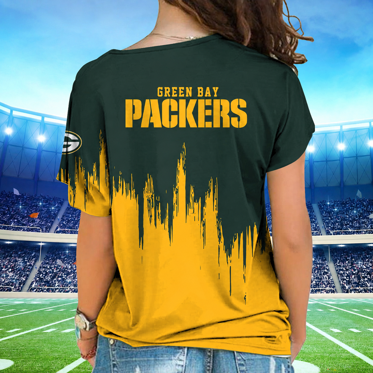 [SPECIAL OFFER] NEW CUSTOMIZED NFL08 GBP GREEN BAY PACKERS SHOULDER SHIRT