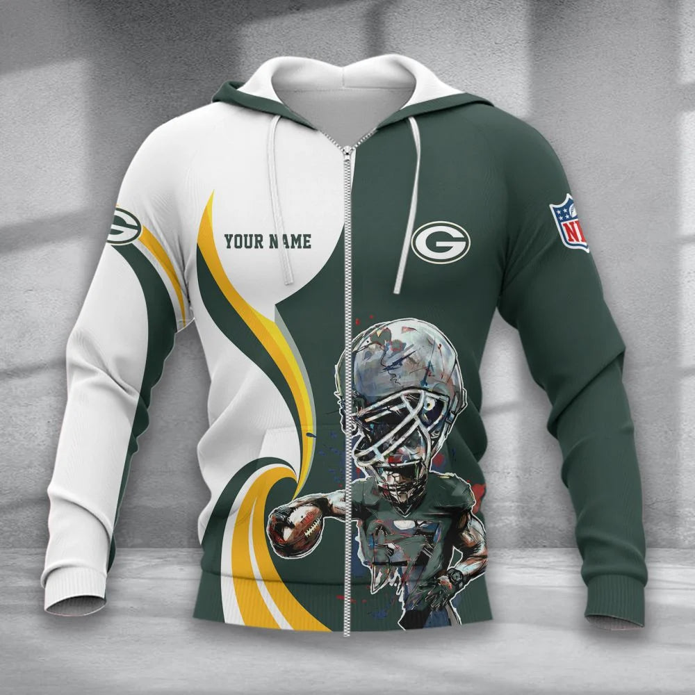 LIMITED EDITION - NEW CUSTOMIZED NFL08 GBP GREEN BAY PACKERS T-SHIRT, POLO SHIRT, ZIP POLO SHIRT, SWEATSHIRT, HOODIE & ZIP HOODIE