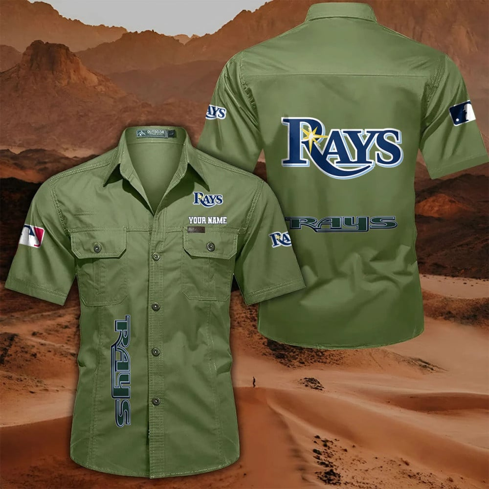 LIMITED EDITION - NEW CUSTOMIZED MLB21 TBR TAMPA BAY RAYS MEN'S CARGO SHIRT