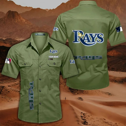 LIMITED EDITION - NEW CUSTOMIZED MLB21 TBR TAMPA BAY RAYS MEN'S CARGO SHIRT